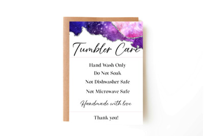 Galaxy Tumbler Care Card