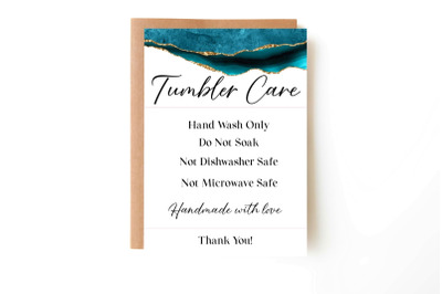 Green Tumbler Care Card, Print and Cut