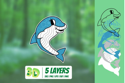 3D Dolphin SVG