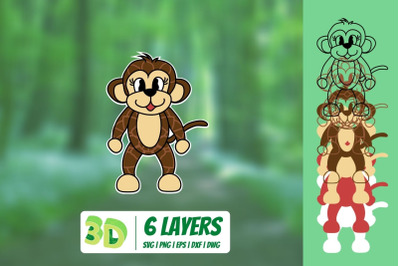 3D Monkey SVG