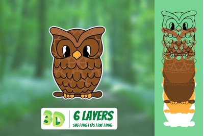 3D Owl SVG