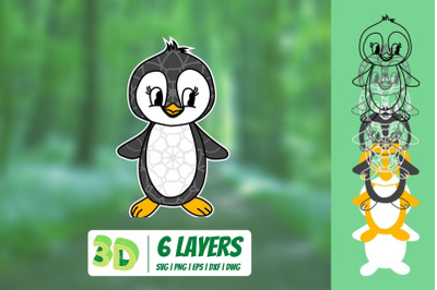 3D Penguin SVG