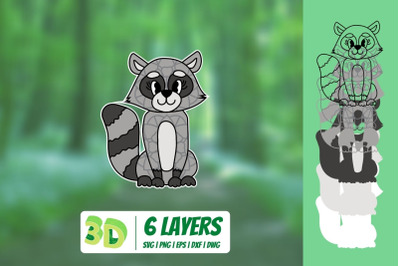 3D Raccoon SVG