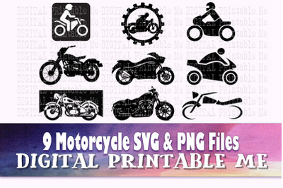 Motorcycle&2C; svg bundle&2C; simple silhouette&2C; PNG&2C; clip art&2C; 9 Digital&2C; b