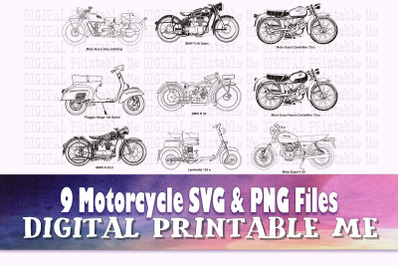 Motorcycle&2C; svg bundle&2C; silhouette&2C; PNG&2C; clip art&2C; 9 Digital&2C; biker&2C; m