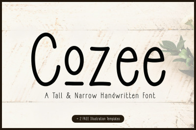Cozee - Tall &amp; Skinny Font + Freebies