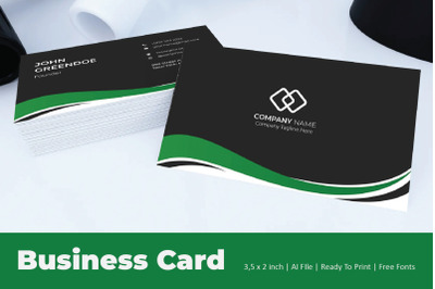Green Flow Business Card Template