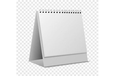 Calendar mockup. Empty realistic organizer with sheets on spiral stand