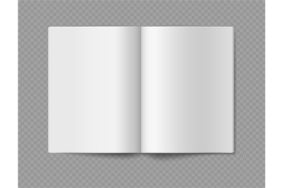 Empty book mockup. Opened 3d realistic booklet or brochure soft cover&2C;