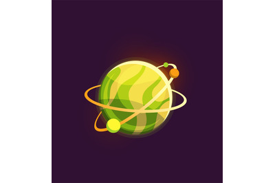 Fantasy green planet. Cosmic element for galaxy game design, mystery s