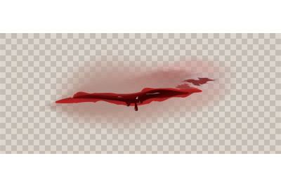 Realistic bloody wound. Torn gash with blood, skin incision. Halloween