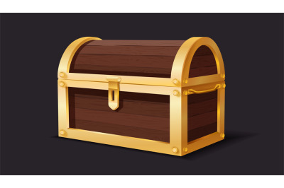 Treasure chest. Medieval mystery pirate treasures illustration for car