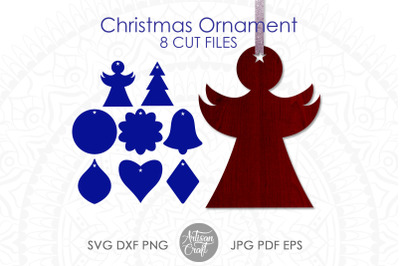 Christmas ornament SVG file, angel ornament