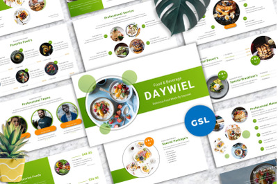 Daywiel - Food &amp; Beverage Googleslide Templates