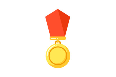 Reward with red ribbon, order insignia icon