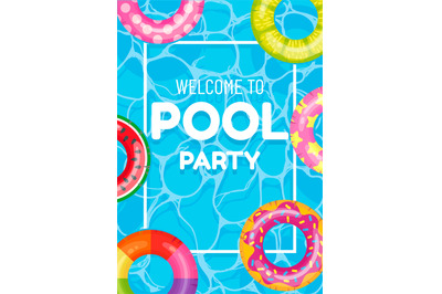 Banner poster invitation to pool party vector