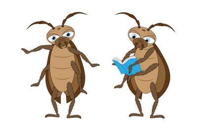 cute cockroach animal cartoon