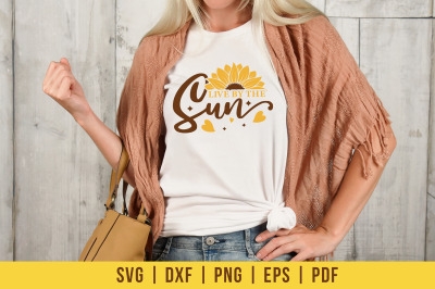 Live By The Sun | Split Sunflower SVG | Sunflower SVG