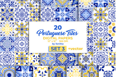 Portuguese Tiles Vector Papers Set3
