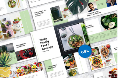 Sauda-  Food &amp;amp; Beverages Googleslide Templates