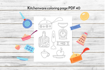 Kitchenware coloring page PDF 42
