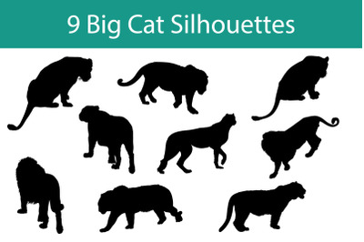 Big Cat Silhouette Set