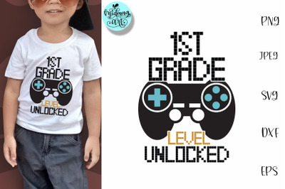 1st grade level unlocked svg, school svg