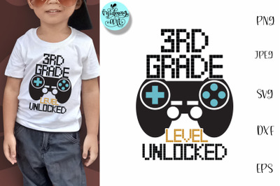 3rd grade level unlocked svg, school svg