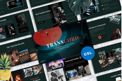 Transcord - Recording Studio  Googleslide Templates