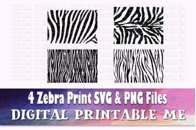 Zebra Print, silhouette SVG bundle, PNG, clip art, 10 Digital, animal