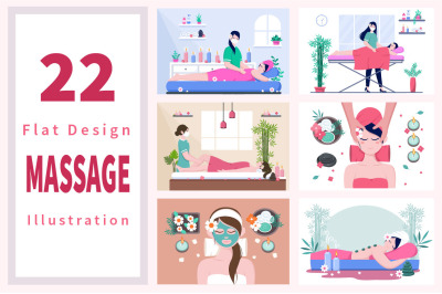 22 Massage and Body Spa Illustration