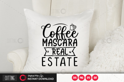 Coffee mascara real estate svg