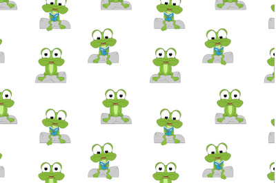 cute frog animal cartoon pattern