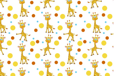 cute giraffe animal cartoon pattern