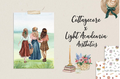 Cottagecore &amp; Light Academia Aesthetics Set