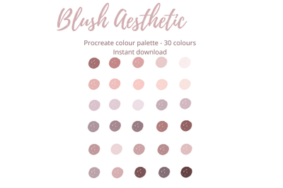 Blush Aesthetic Pinks Procreate Colour Palette X 30 Shades