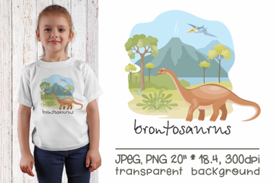 Brontosaurus - sublimation design PNG