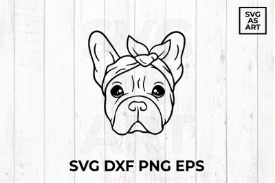 French Bulldog Bandana SVG Cut File
