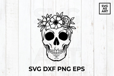 Floral Skull SVG Cut File
