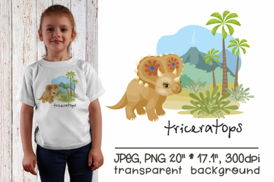 Triceratops - sublimation design PNG