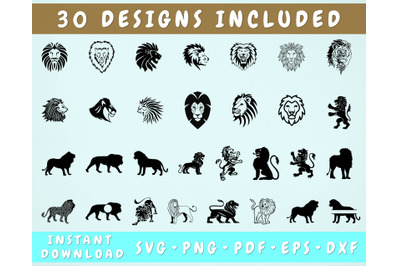 30 Lion SVG Bundle&2C; Lion Cut Files