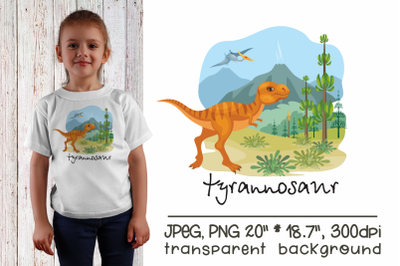 Tyrannosaur - sublimation design PNG