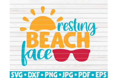 Resting beach face SVG | Summertime quote