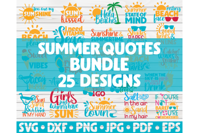 Summer quotes SVG Bundle | 25 designs