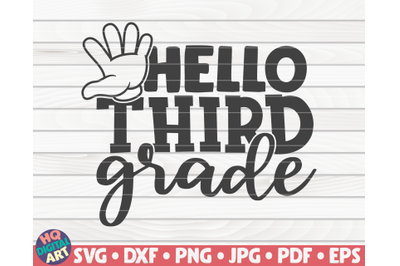 Hello third grade SVG | Back to school design