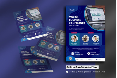 Online Business Conference Flyer Brochure Template