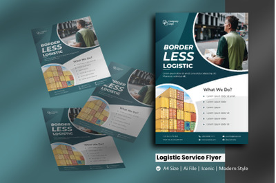 Logistic Service Flyer Brochure Template