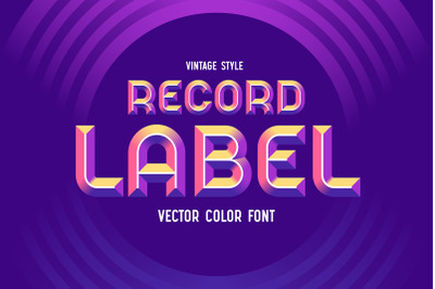 Record Label - Color Vector Font
