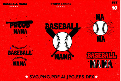 10 Baseball Nana Svg Bundle