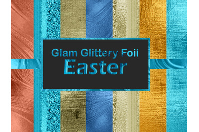 Easter Glam Glittery Foil Digital Paper, Shiny Background Textures